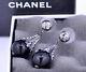 Chanel Cc Logos Rhinestone Dangle Earrings Pearl Teardrop 03p Withbox V742
