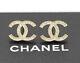 Chanel Cc Logos Rhinestone Stud Earrings Gold Tone Withbox