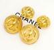 Chanel Cc Logos Round Lucite Dangle Earrings Clear & Gold 25 Withbox V1258