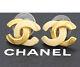 Chanel Cc Logos Stud Earrings Gold Tone 00t Withbox V1278