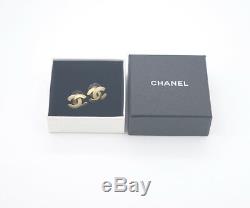 CHANEL CC Logos Stud Earrings Gold tone 00T withBOX v1278