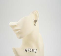 CHANEL CC Logos Teardrop Crystal Dangle Earrings Rhinestone withBOX a91
