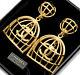 Chanel Cc Logos Birdcage Dangle Earrings Gold Tone Clip-on 29 Withbox