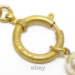 CHANEL Cambon Pearl Medallion CC Logos Necklace Pendant Authentic Gold-tone