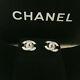 Chanel Classic Cc Logo Silver Stud Earrings Crystal Earrings