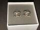 Chanel Classic Cc Shape Logo Crystal Stud Earrings Gold Tone With Box