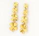 Chanel Clover Drop Dangle Earrings Gold Tone 96p Withbox #2451