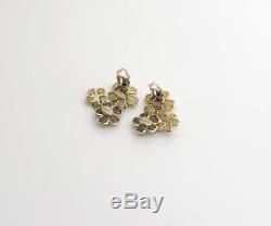 CHANEL Gripoix Stone Camellia Earrings Gold Clips withBOX #2296
