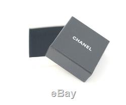 CHANEL HUGE Black Quilted Button Earrings Gold Tone Vintage withBOX