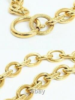 CHANEL Large CC Logos Necklace Pendant Authentic Gold-tone v1762
