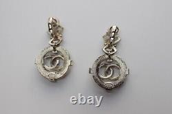 CHANEL Lovely drop clip on earrings with CC logo and rhinestones