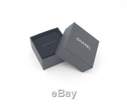 CHANEL Mini CC Logo Crystal Stud Earrings Silver & Rhinestone withBOX v1925