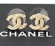 Chanel Mini Cc Logos Crystal Stud Earrings Gold & Rhinestone F17v Withbox A