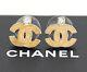 Chanel Mini Cc Logos Pink Enamel Stud Earrings Silver Tone Withbox #2025