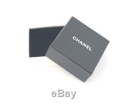 CHANEL Mini CC Logos Pink Enamel Stud Earrings Silver Tone withBOX #2025