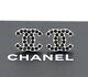 Chanel Mini Cc Logos Stud Earrings Silver & Black Rhinestone 05p Withbox V887