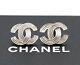 Chanel Mini Cc Logos Stud Earrings Silver Tone 00a Withbox V1387