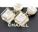 Chanel No. 5 Cube Dangle Earrings Silver Clip-on Vintage 97p Withbox V1772