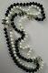 Chanel Onyx & Cream Glass Beaded Necklace Cc Accents Beautiful Contrast