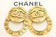 Chanel Paris Hoop 2 Way Dangle Earrings Gold Clips 28 Vintage V1810