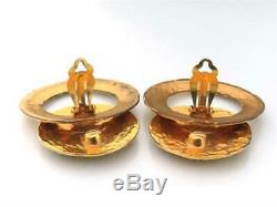 CHANEL PARIS Hoop 2 way Dangle Earrings Gold Clips 28 Vintage v1810