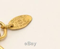 CHANEL Paris CC Logos Necklace Pendant Gold-tone Authentic Gorgeous Vintage