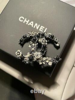 Chanel Brooch Grey/black Tiny Pearls Beautiful Boxed Unworn Reluctant Sale Rare