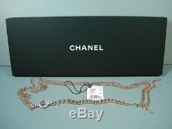 Chanel Eye Love Long Necklace Belt Gold Chains Blue CC Crystals NEW Box 2016K