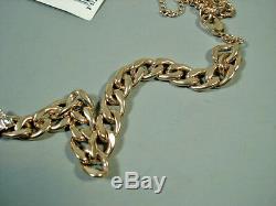 Chanel Eye Love Long Necklace Belt Gold Chains Blue CC Crystals NEW Box 2016K