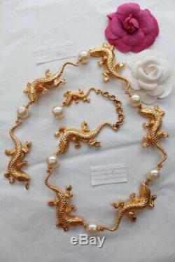 Chanel rare and gorgeous necklace with salamanders, 1990s