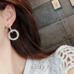 Chic Geometric Luxury Round Earrings Crystal Hoop Earrings Jewelry Women Gift