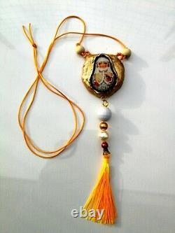 Children jewelry kids necklace lucky amulet russian doll ooak matrioska ethnic 4