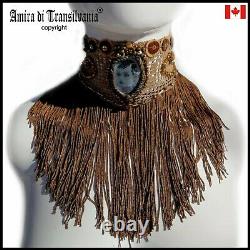 Choker jewelry woman fashion necklace collier embroidered collar fringe charm 2