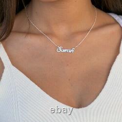 Classic Name Necklace Solid 14k Yellow Gold Any Name Personalized Pendant
