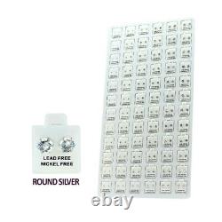 Clear Round CZ Stud Earrings 72 pairs