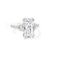 Colorless White Emerald & Round Cut 8.65ct Diamonds Solitaire Engagement Ring