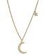 Crescent Moon & Star Necklace 14k Yellow Yellow Gold