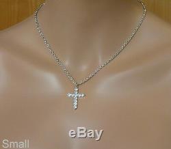 Cross Necklace, Crucifix Pendent / Cubic Zirconia Crystal, CZ Bling