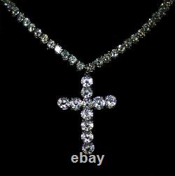 Cross Tennis Necklace, Cubic Zirconia Crucifix, CZ Bling
