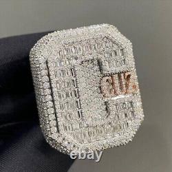 Customize Name Pinky Ring 9Ct Baguette & Round Cubic Zirconia 925 SterlingSilver
