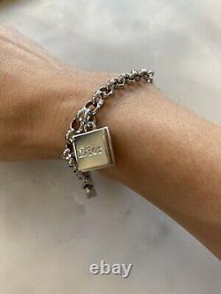 DIOR Bracelet Logo Charms Authentic Dior Beauty Monogrammed Silver Bracelet