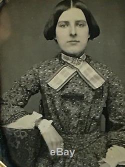 Daguerreotype Beautiful Young Lady Outstanding FASHION & JEWELRY 1840s era