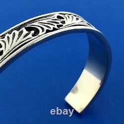 Designer Mignon Faget Sterling Silver 925 Acanthus Cuff Bangle Bracelet