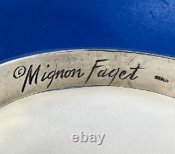 Designer Mignon Faget Sterling Silver 925 Acanthus Cuff Bangle Bracelet