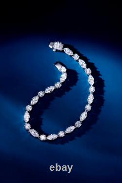 Diamond 14Ct Round Cut Simulated Valentine Tennis Bracelet 14K White Gold Plated