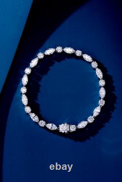 Diamond 14Ct Round Cut Simulated Valentine Tennis Bracelet 14K White Gold Plated