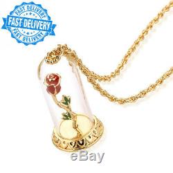 Disney Couture Beauty & the Beast Gold-Plated Enchanted Rose in Glass Bell