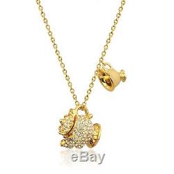 Disney Official Beauty & the Beast Gold-Plated Crystal Mrs Potts & Chip Necklace