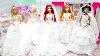 Disney Princess Wedding Dress Up Beautiful Wedding Barbie Ariel Frozen Jasmine Jewelry Accessory