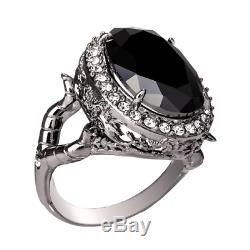 Disney Sleeping Beauty Maleficent Crystal Sterling Silver Ring Black Rhodium